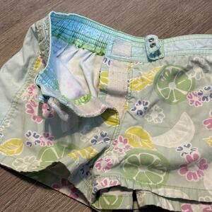 Lilly Pulitzer Girls Board Shorts Swim Trunks Size 6X Citrus Floral Print